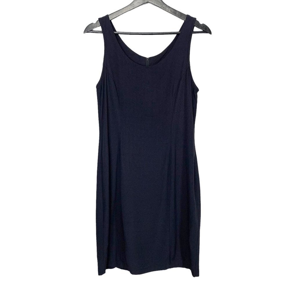 Vintage 90s Scarlett Black Sleeveless Above Knee Sheath Dress Large